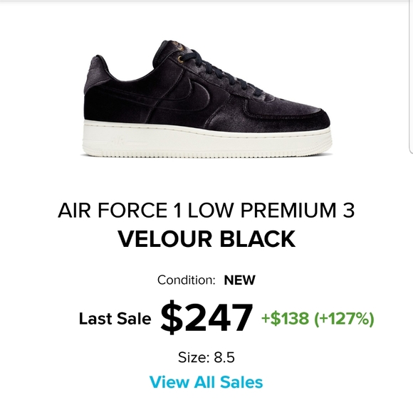 black velour air force 1